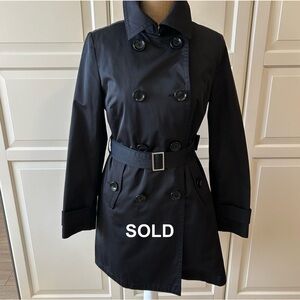 Saks Fifth Avenue Black Trench Coat with Removable Liner Size S